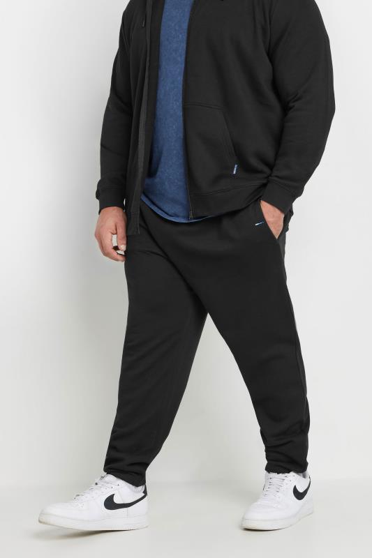 BadRhino Big & Tall Black Zip Through Hoodie & Jogger Set | BadRhino 2