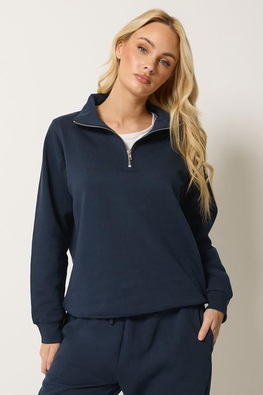 M&Co Navy Blue Half Zip Sweatshirt | M&Co 1