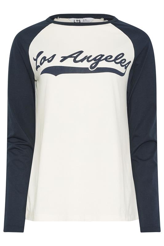 LTS Tall Women's Navy Blue & Cream 'Los Angeles' Slogan Cotton T-Shirt | Long Tall Sally 6