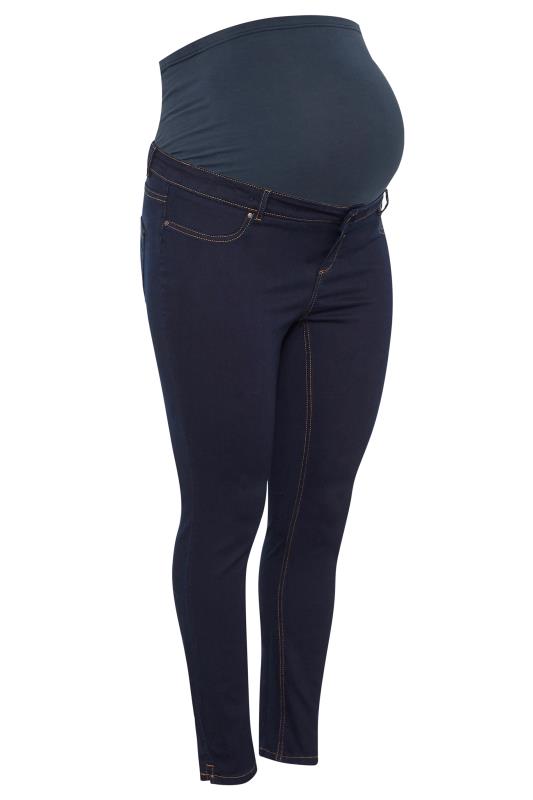 BUMP IT UP MATERNITY Indigo Blue Skinny Jeans With Comfort Panel | Yours Clothing 4