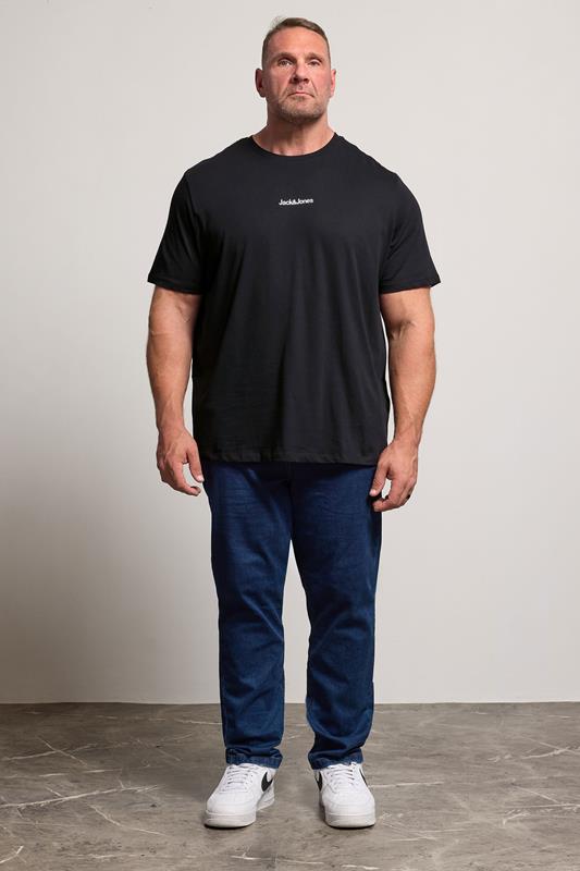 JACK & JONES Big & Tall Black Crew Neck Graphic T-Shirt 1