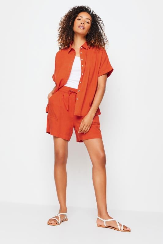 M&Co Orange Linen Drawstring Shorts | M&Co 2