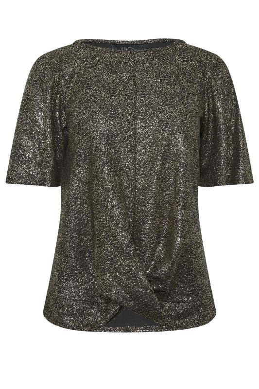 M&Co Black & Gold Glitter Angel Sleeve Top | M&Co 6