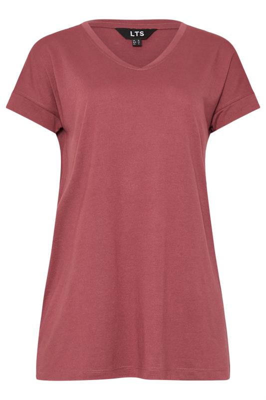 LTS PREMIUM Tall Coral Pink V-Neck Modal T-Shirts | Long Tall Sally 5