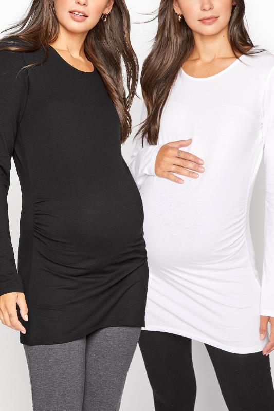 Tall  LTS 2 PACK Tall Maternity Black & White Long Sleeve T-Shirt