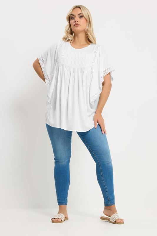 YOURS Plus Size White Embroidered Blouse | Yours Clothing 1