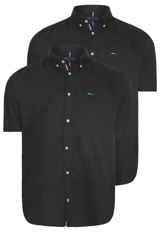  BadRhino Big & Tall Black 2 PACK Short Sleeve Oxford Shirts