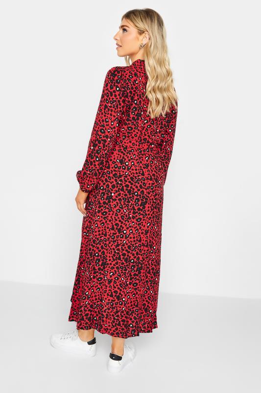 M&Co Red Leopard Print Midaxi Shirt Dress | M&Co 3
