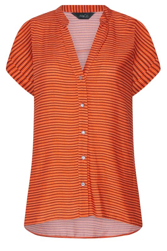 M&Co Women's Orange Stripe Grown On Sleeve Top | M&Co 6