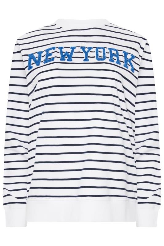 M&Co White & Navy Striped 'New York' Sweatshirt | M&Co 6