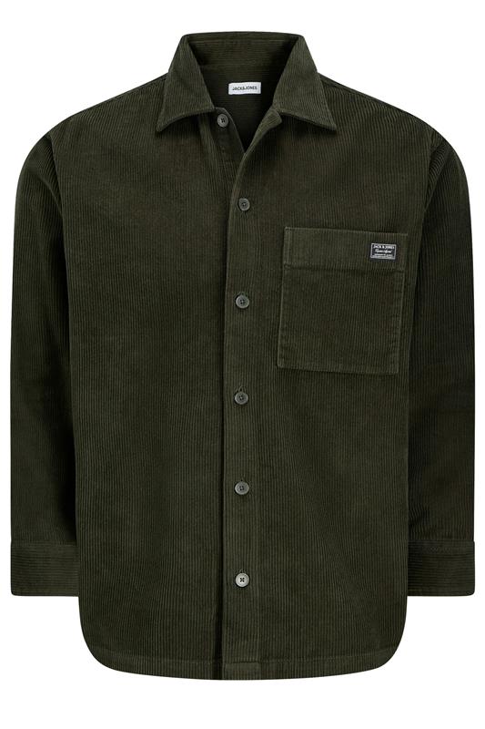 JACK & JONES Big & Tall Rosin Green Corduroy Overshirt | BadRhino 2
