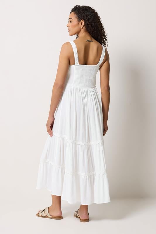 M&Co White Tiered Trim Midi Beach Dress | M&Co 2