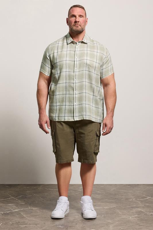 BadRhino Big & Tall Green Textured Check Print Shirt | BadRhino 2