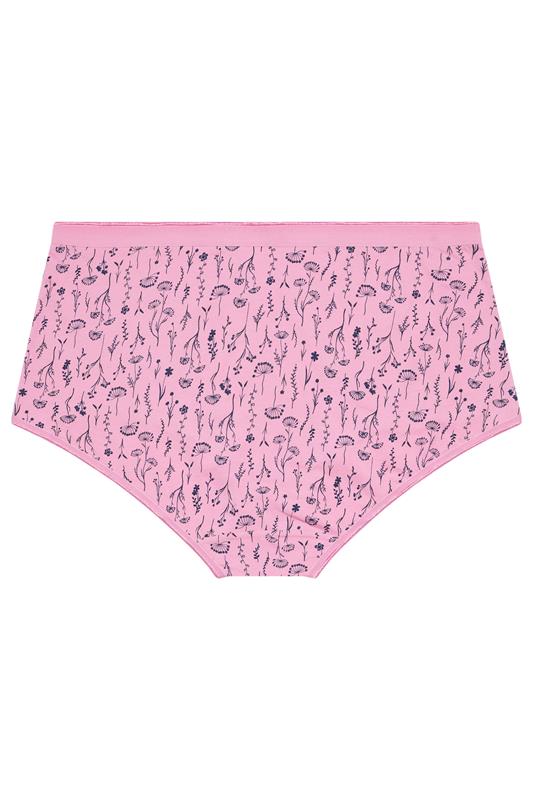 YOURSET 5 PACK Plus Size Pink & Navy Blue Floral Full Briefs | Yours Clothing 8