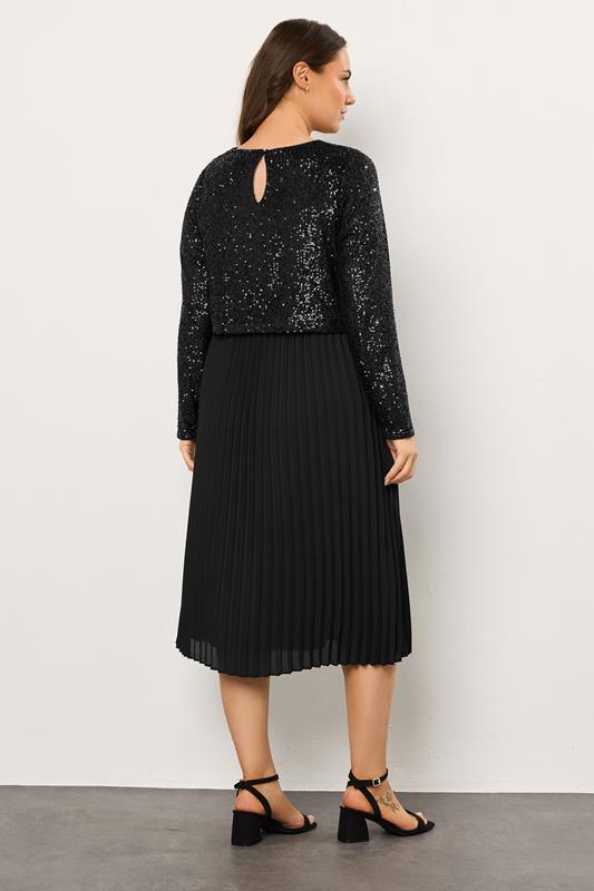 Evans Plus Size Black Sequin Embellished Midi Dress | Evans 4