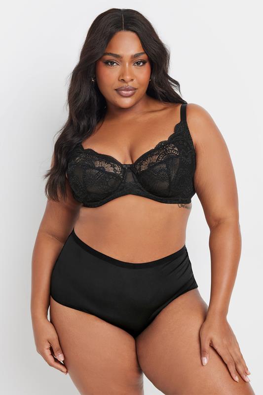 YOURSET 2 PACK Plus Size Black & Pink Lace Underwired Bras | Yours Clothing 5