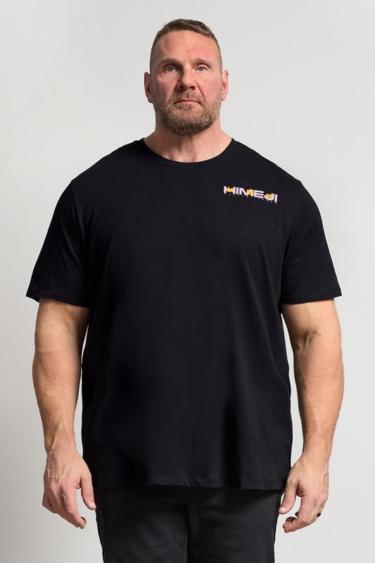  JACK & JONES Big & Tall Black Japanese Graphic T-Shirt