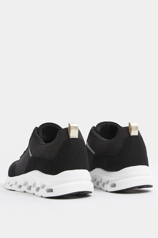 Black Contrast Chunky Runner Trainers In Extra Wide EEE Fit | Yours Clothing 4