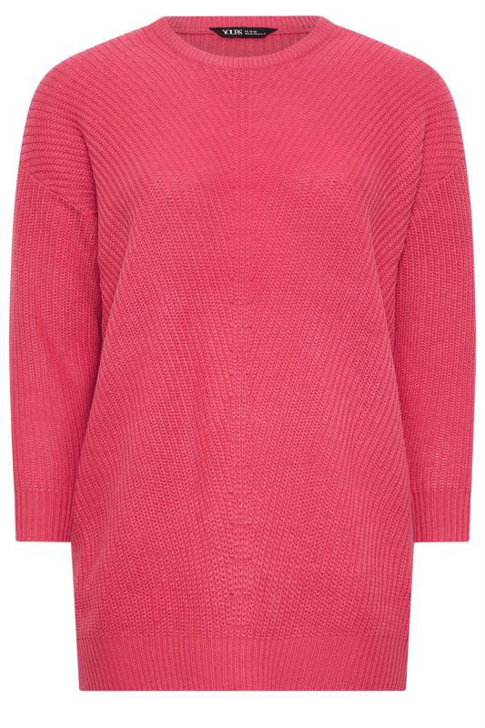 YOURS Plus Size Pink Essential Knitted Jumper | Yours Clothing 5