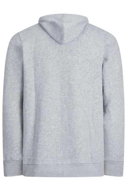 JACK & JONES Big & Tall Grey Zip Through Hoodie | BadRhino 2