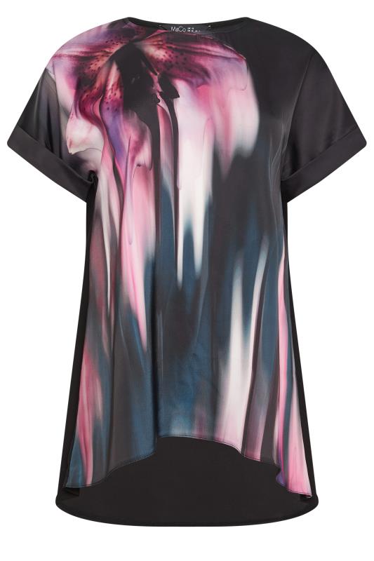 M&Co Black Abstract Floral Print Front T-Shirt | M&Co 6