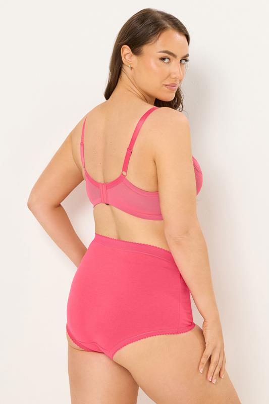 YOURS 2 PACK Plus Size Pink & Black Polka Dot Non Padded Underwired Bras | Yours Clothing 6