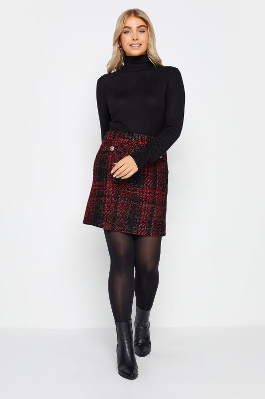 M&Co Red Check Boucle Mini Skirt | M&Co 2