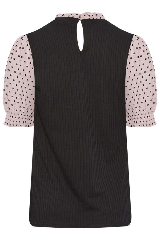 M&Co Pink Polka Dot Contrast Sleeve Blouse | M&Co 7