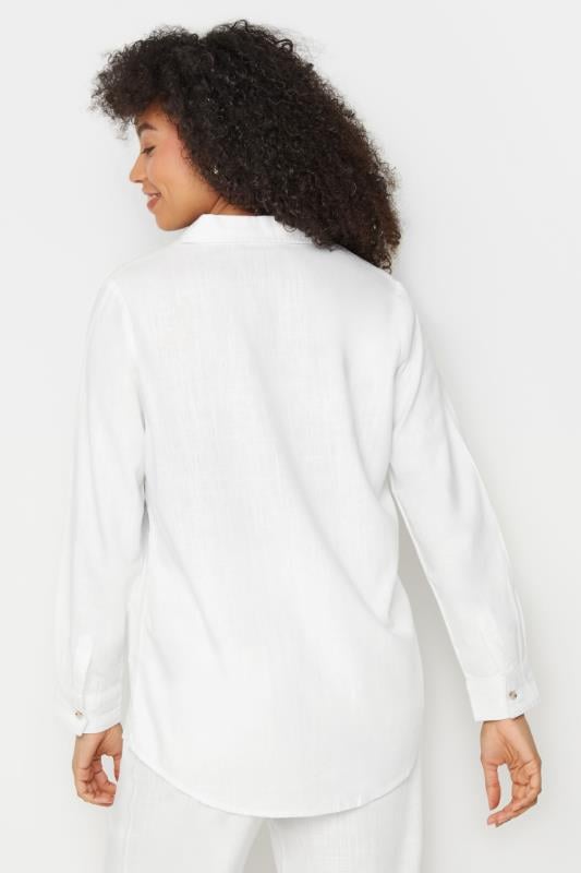 M&Co White Linen Long Sleeve Shirt 3