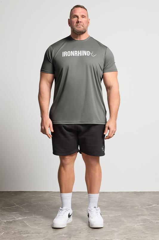 IronRhino Big & Tall Grey Branded Performance T-Shirt | BadRhino 1