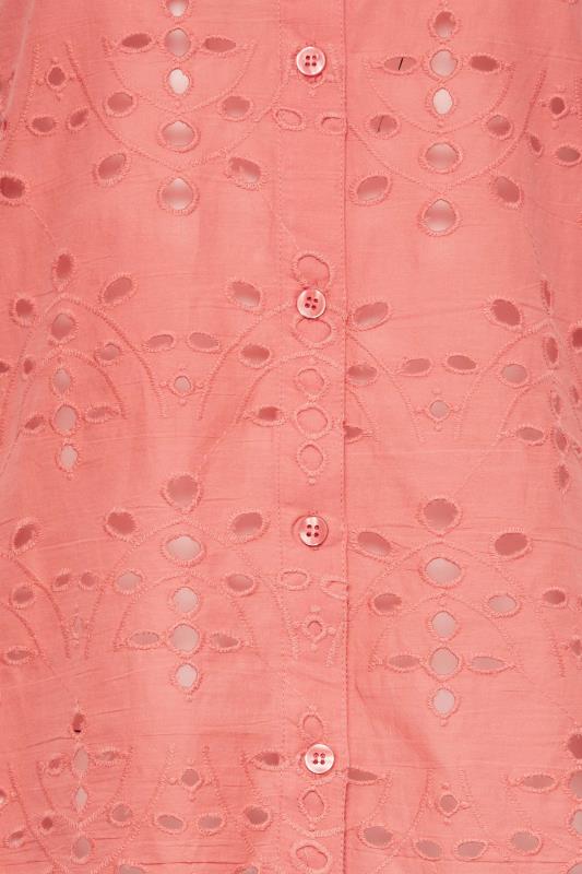 LTS Tall Women's Coral Pink Broderie Shirt | Long Tall Sally 5