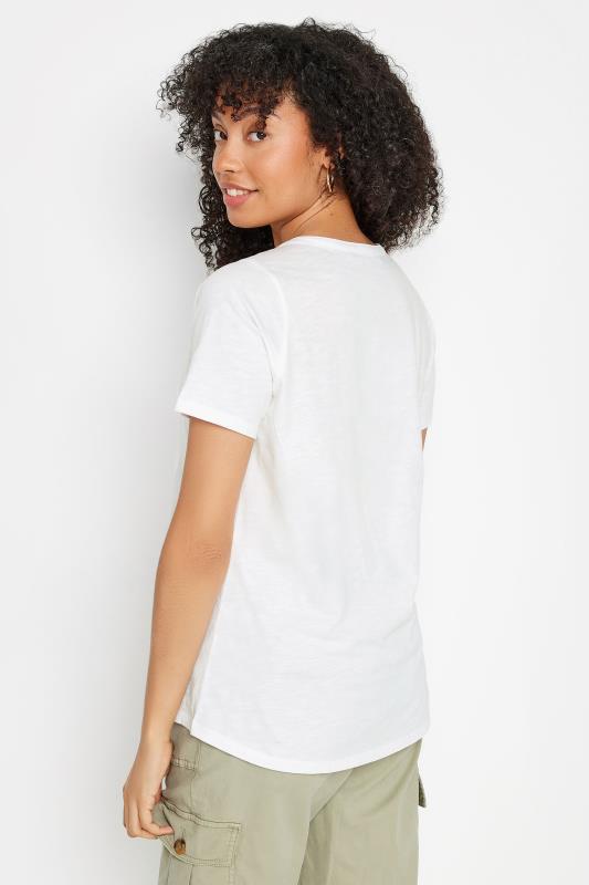 M&Co White Cotton Short Sleeve Henley Top | M&Co 3