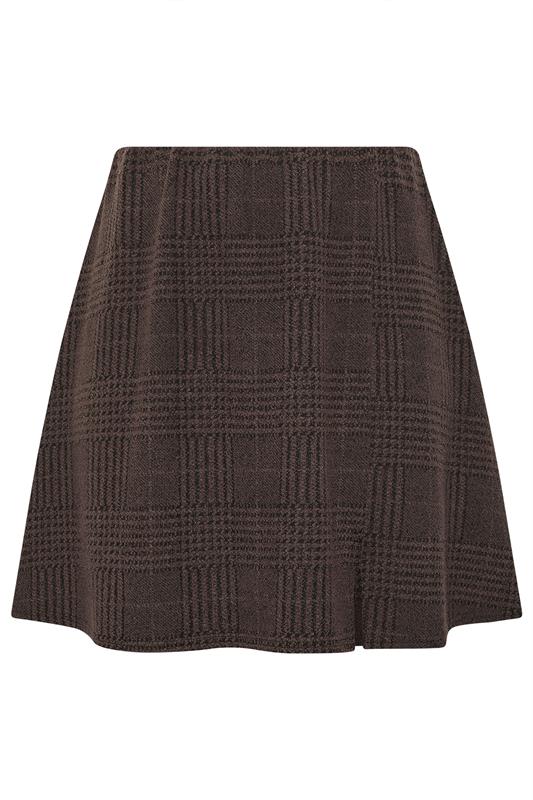 YOURS Plus Size Brown Check Mini Skirt | Yours Clothing 5