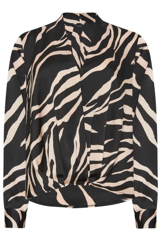 M&Co Black Zebra Print Wrap Front Blouse | M&Co 6