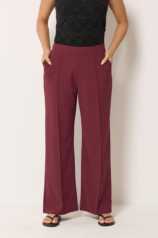  M&Co Petite Berry Red Pintuck Trousers