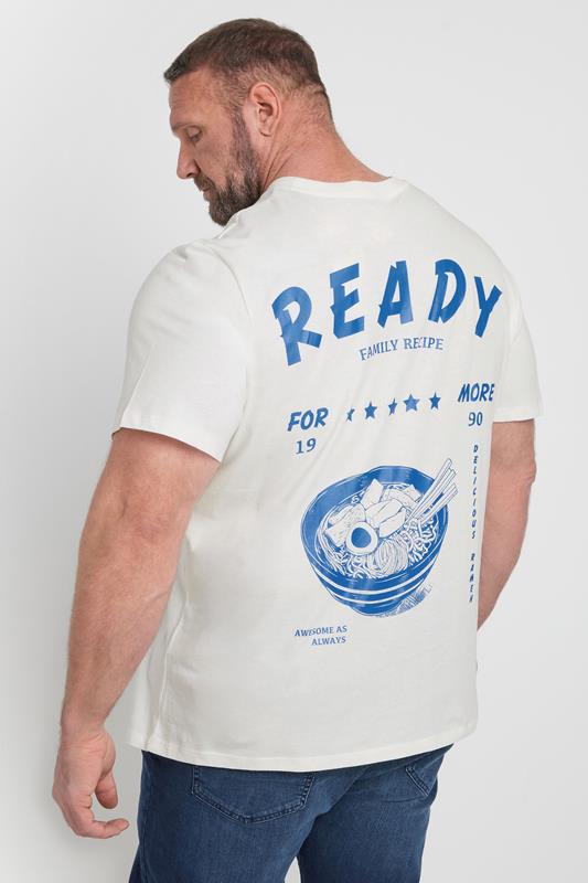JACK & JONES Big & Tall White Graphic T-Shirt | BadRhino 1