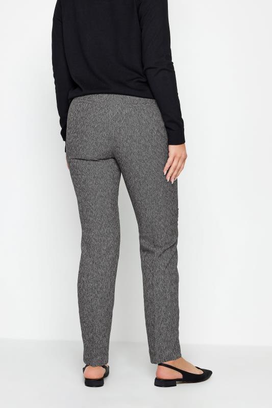 Jainish Light Grey Cotton Tapered Fit Texture Trousers