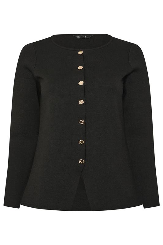 LIMITED COLLECTION Plus Size Black Long Sleeve Knitted Top | Yours Clothing 5
