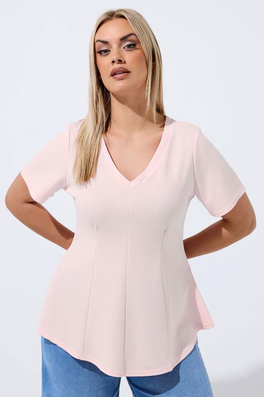 LIMITED COLLECTION Plus Size Pink Corset Top | Yours Clothing 1