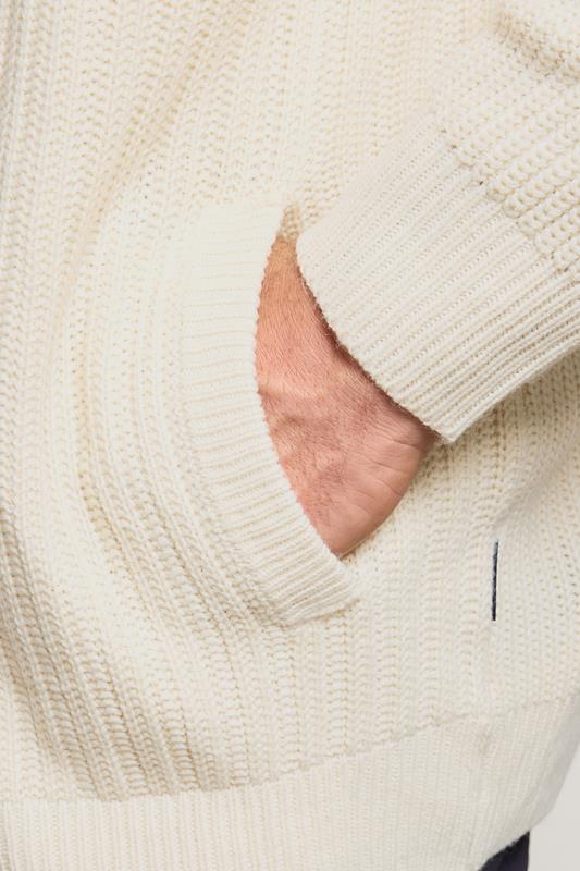 BadRhino Big & Tall Natural Brown Knitted Shawl Cardigan | BadRhino 4