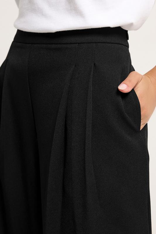 PixieGirl Petite Women's Black Pleat Front Palazzo Trousers | PixieGirl 4
