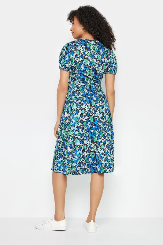 M&Co Blue Ditsy Floral Print Midi Wrap Dress | M&Co 4