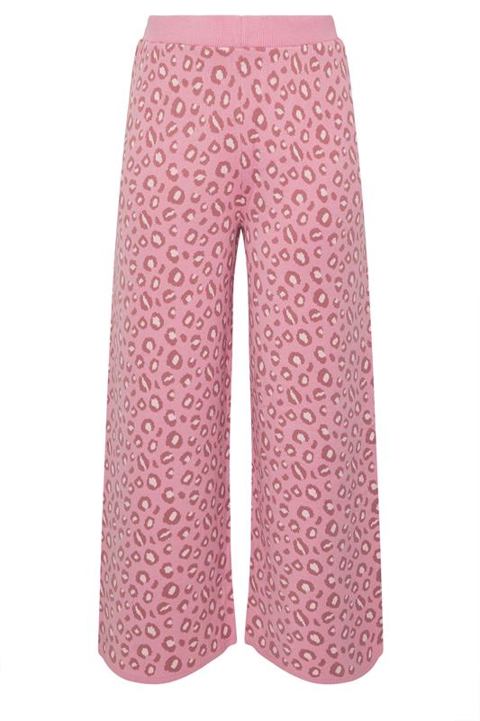 LIMITED COLLECTION Plus Size Pink Leopard Print Wide Leg Trousers | Yours Clothing  5