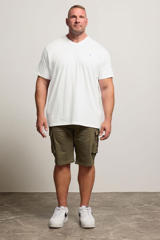 BadRhino Big & Tall White V-Neck T-Shirt | BadRhino  1