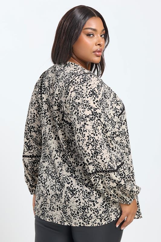 YOURS Plus Size Cream Spot Stud Detail Blouse | Yours Clothing 2