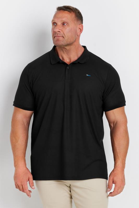 BadRhino Big & Tall Black Pique Golf Polo Shirt | BadRhino 1