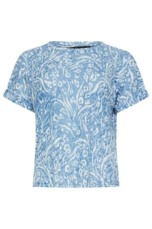 M&Co Petite Blue & White Animal Print T-Shirt | M&Co 5