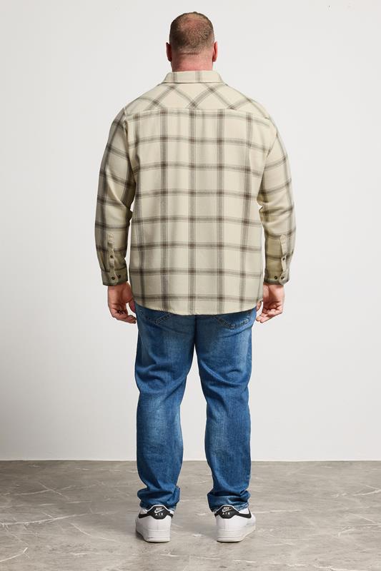 BadRhino Big & Tall Brown Checked Long Sleeve Shirt | BadRhino 4