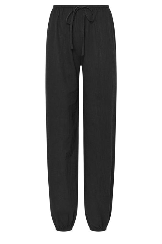 LTS Tall Women's Black Textured Cotton Balloon Trousers | Long Tall Sally 5