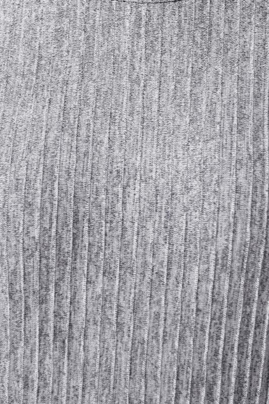 LIMITED COLLECTION Plus Size Grey Ribbed Top | Yours Clothing 4